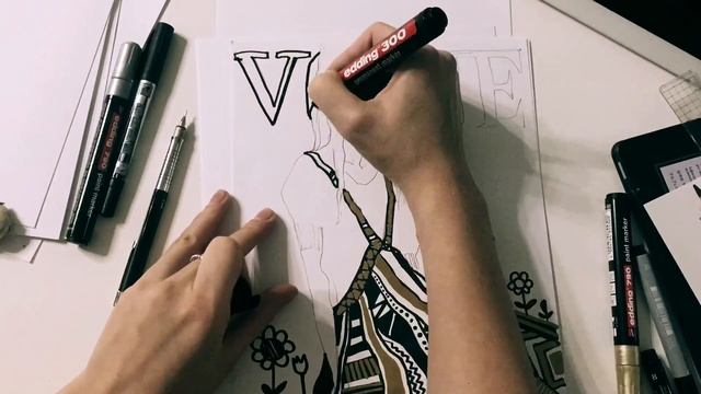 VOGUE COVER #5 Speeddrawing Fashion Illustration | Рисую фэшн иллюстрацию обложку журнала