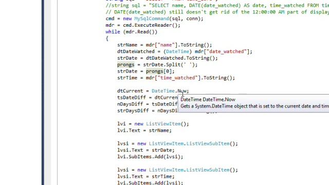 C# Edge 249 MC47 C# and MySql Date Subtract смотреть онлайн