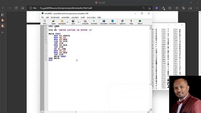 LAP 3-2 :Assembly Language (convert upper letter to lower letter (OR) )شرح بالعربي смотреть онлайн