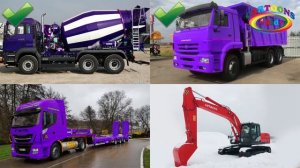 Изучаем строительный транспорт и спецтехнику для детей. Обучающее видео на логику