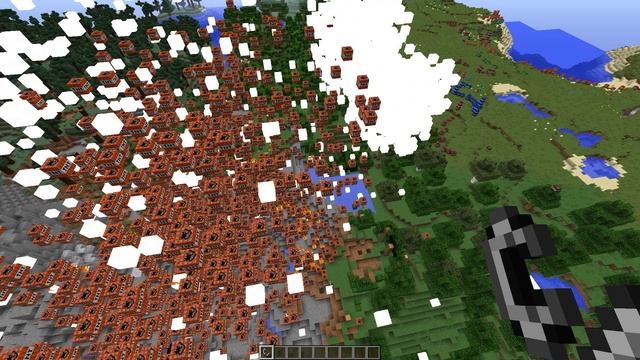 Minecraft: EXTREME WORLD DESTRUCTION WITH TNT MOD EXPLOSION.