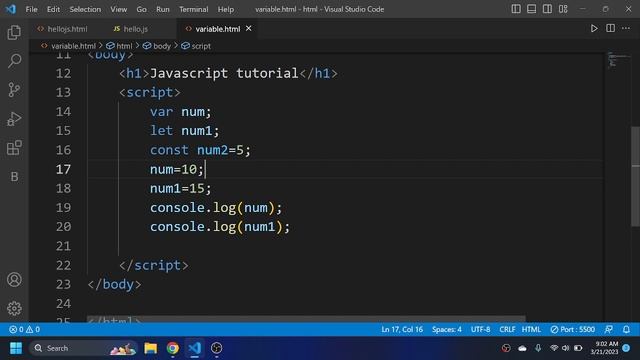 JS Tutorial: What is Variable, how to declare variables in JS || by @theCodeDefinition смотреть онлайн