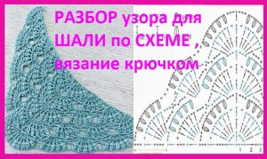 РАЗБОР узора для ШАЛИ по СХЕМЕ , вязание крючком