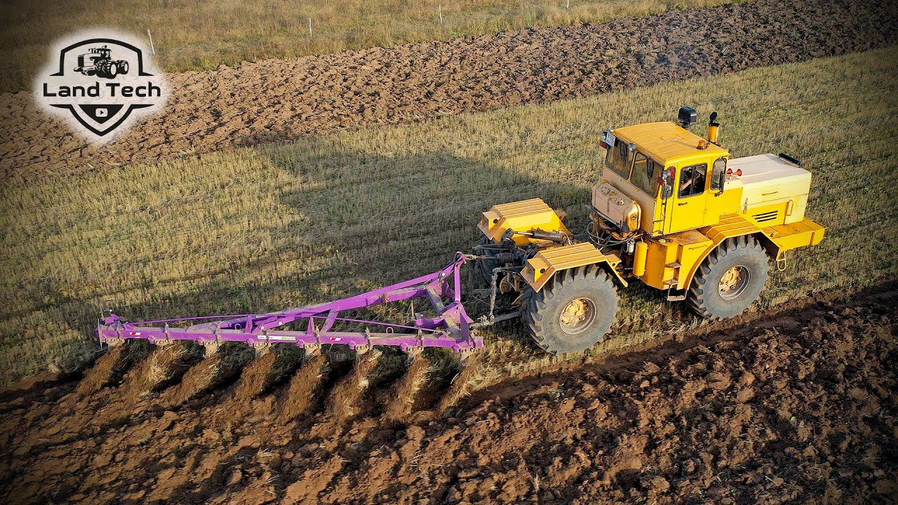 Трактор К-700А и новый плуг - красивая вспашка зяби! смотреть онлайн