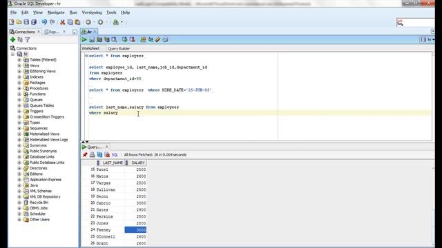Oracle SQL Video Tutorial 9: BETWEEN Operator смотреть онлайн