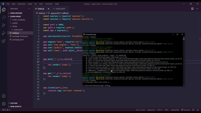 SISTEMA DE LOGIN COM NODE JS | TUTORIAL DE JAVASCRIPT смотреть онлайн