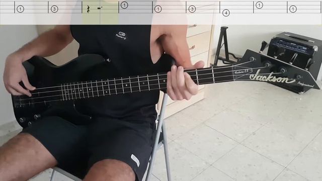 Imagine Dragons - Demons Bass Cover with TABS on screen смотреть онлайн