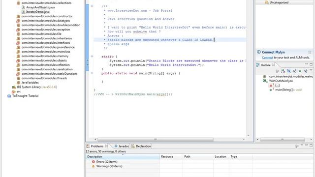 Java Interview Question And Answer How to print 'Hello' even before main is executed смотреть онлайн