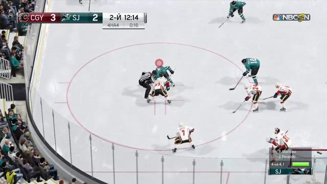 NHL 16 PS4. Regular Season 2015-2016. Calgary FLAMES VS San Jose SHARKS. 2.11.2016. (NBCSN) !