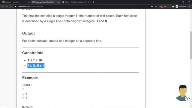 Problem 35: Puppy and Sum / PPSUM | CodeChef Beginner C++ смотреть онлайн
