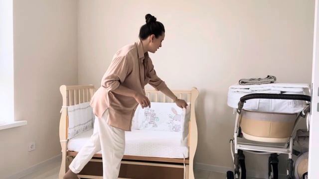 Организация КРОВАТКИ для новорожденного| САМОЕ НЕОБХООИМОЕ| Приставная детская кроватка с маятнико смотреть онлайн