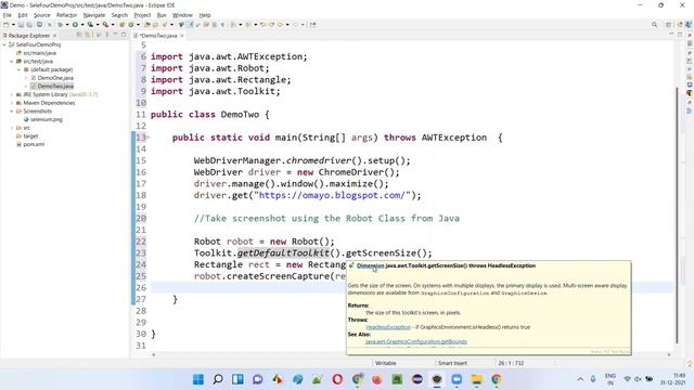 Selenium - Taking Screenshots using Java Robot Class смотреть онлайн
