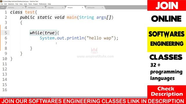 java infinite loop using while hosted by wap institute powered by sweetus media er saurav смотреть онлайн