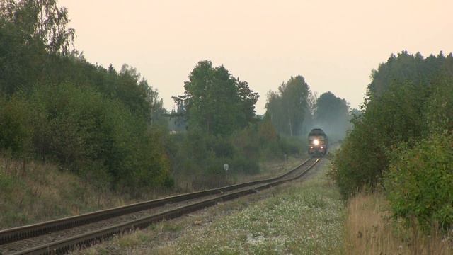 Тепловоз ТЭП70-0237 с грузовым поездом 3 / Passenger Loco TEP70 With Freight Train 3