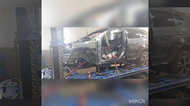 Кузовной ремонт востановление геометрии кузова на стапеле Нисан Рог смотреть онлайн