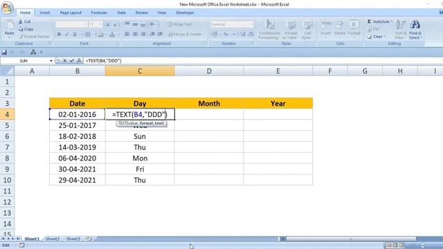 Extract Day, Month & Year From Date By TEXT Formula | दिन, महीना और वर्ष को तिथि मैं से निकले смотреть онлайн
