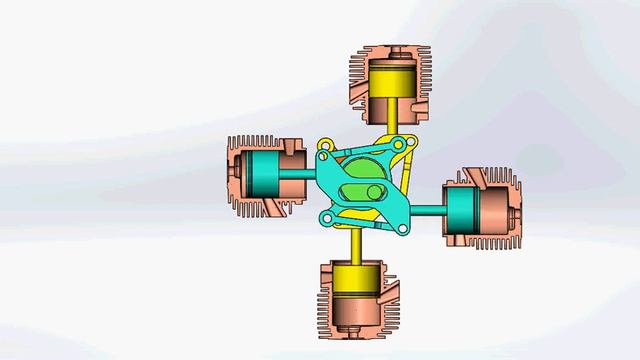 My variant of X-engine with Мой вариант дезаксиального звездообразного двигателя смотреть онлайн