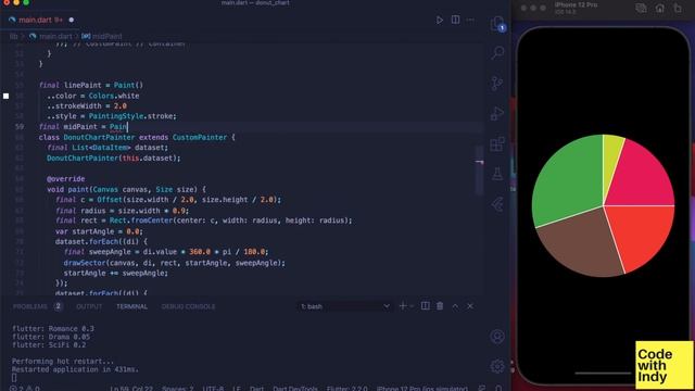 Flutter Canvas Tutorials - Animated Donut Chart Widget (2021) смотреть онлайн