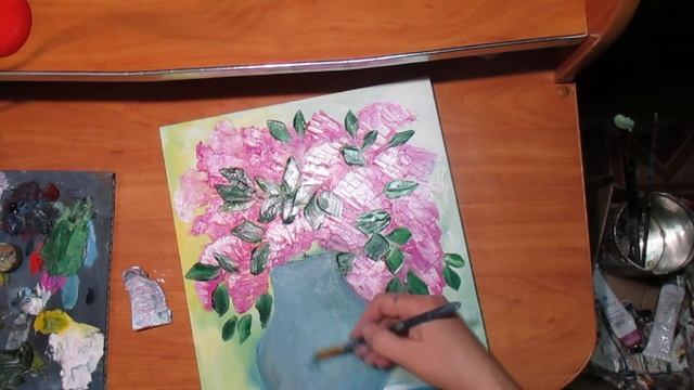 Научиться рисовать сирень маслыными красками. смотреть онлайн