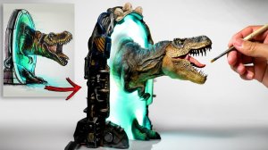 Как сделать диораму T-Rex и Warp Gate из полимерной глины и эпоксидной смолы #поделки #рекомендации