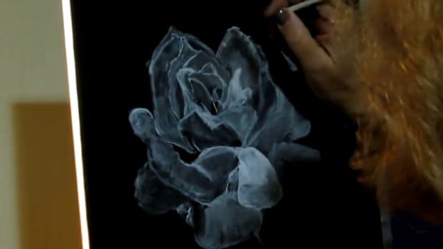 Как нарисовать розу акрилом. смотреть онлайн