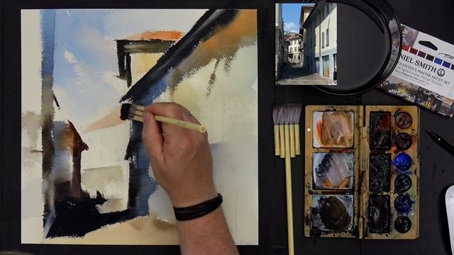 #173 Travel by Art, Ep. 45: Street in Italy-Composition and Contrast (Watercolor Cityscape Tutorial смотреть онлайн