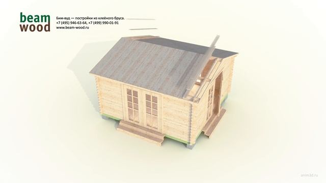Беседка закрытая 4x4 из бруса (сборка 3d) смотреть онлайн