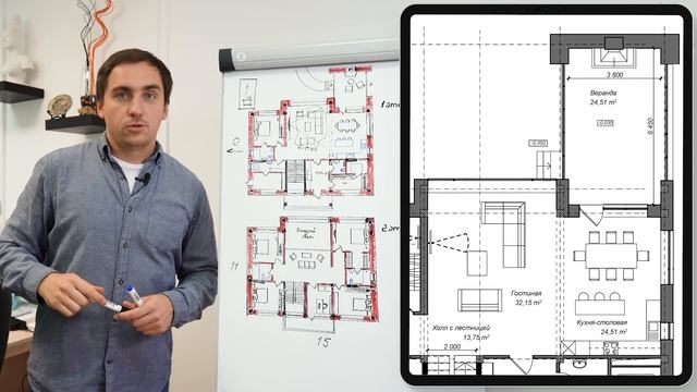 Планировка гостиных // Часть 2 (практика): планировка двухэтажного дома 11х15м со вторым светом смотреть онлайн