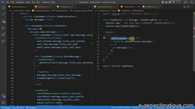 JavaScript446-React.js-Implémentation de la route sur le bouton MODIFIER et interface avec textarea смотреть онлайн