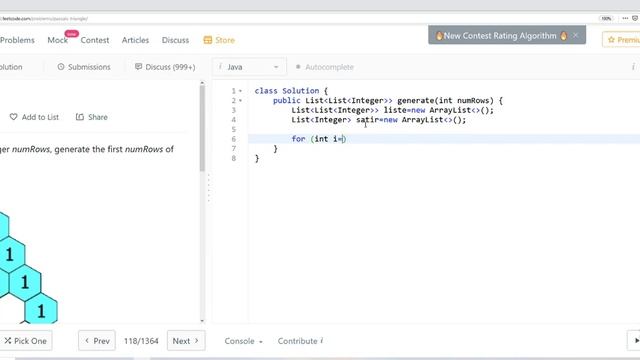 Leetcode 118, Pascal's Triangle, (java Turkish), Türkçe смотреть онлайн