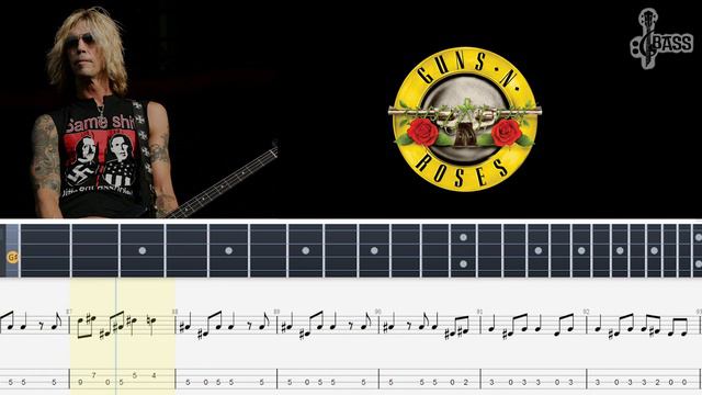 Guns N' Roses - Sweet Child O' Mine (Bass Tabs) By Chami's Bass смотреть онлайн