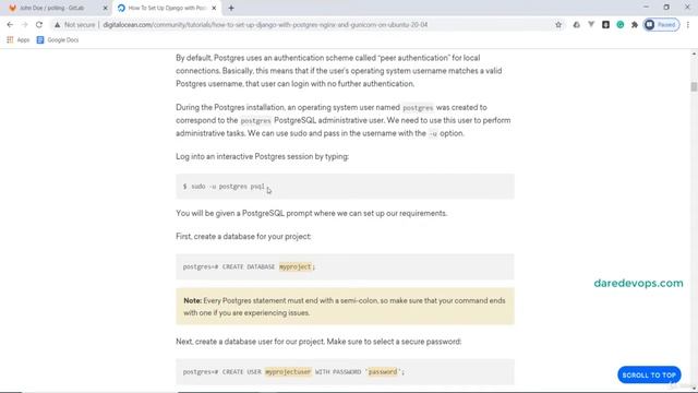 Devops Cultivation Developer| Manual Deployment| 4 PostgreSQL Setup смотреть онлайн