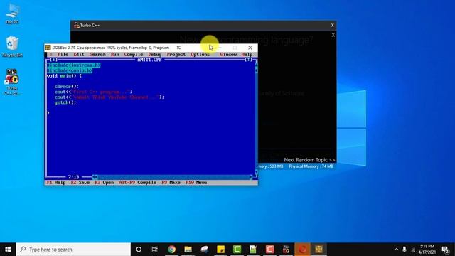 How to Disable Full Screen Mode on Turbo C/C++ смотреть онлайн