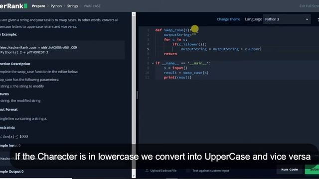 Python for Beginners | sWAP cASE | Hackerrank Python смотреть онлайн