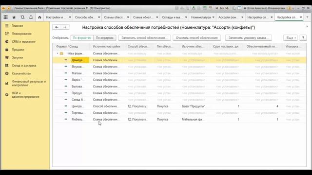 Часть 2/6. Схема обеспечения и настройка поддержания запасов товара смотреть онлайн