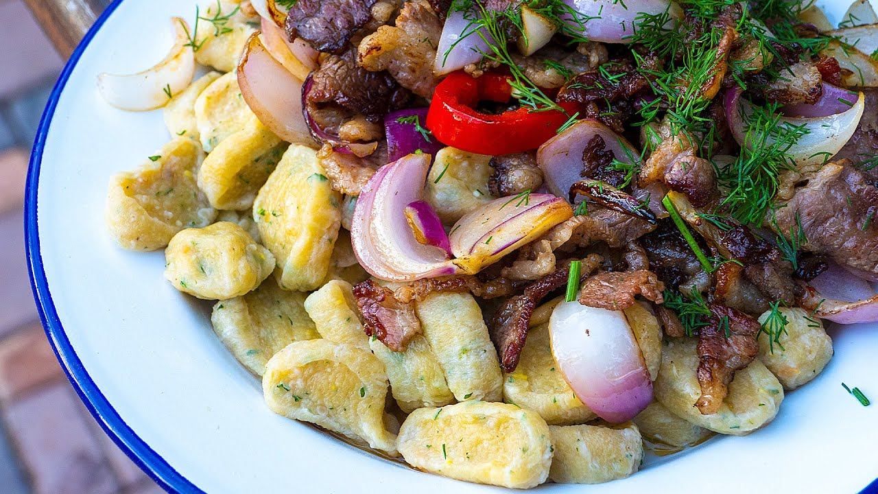 Галушки с поджаркой. Быстрый ужин за 20 минут смотреть онлайн