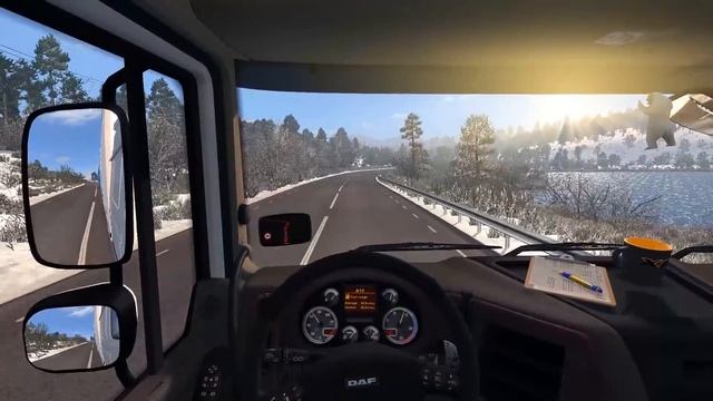 ETS2 1.30 - DAF XF Tandem Open Pipe - ProMods - Scandinavian Gigaliner in Winter - Beautiful Drive смотреть онлайн