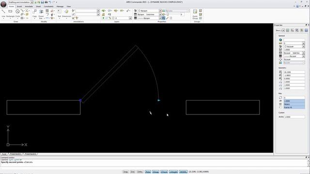 Dynamic Blocks editing in ARES Commander CAD Software смотреть онлайн
