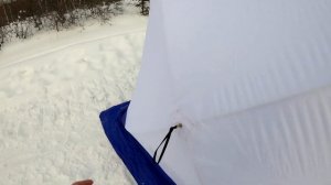 Палатка СТЭК КУБ 4 (трехслойная) Бюджетная палатка для зимней рыбалки С ВЫХОДОМ ПОД ПЕЧКУ