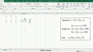 Simplex method in Excel/Simplex linear programming in excel/use of solver/simplex method