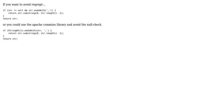 Delete the last char of a String if it is an "," (4 Solutions!!) смотреть онлайн