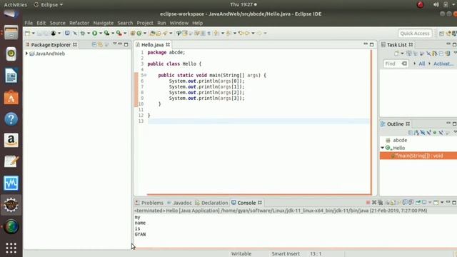 String API in Java | #54 | Command Line Arguments in Java ( Using Eclipse IDE ) смотреть онлайн