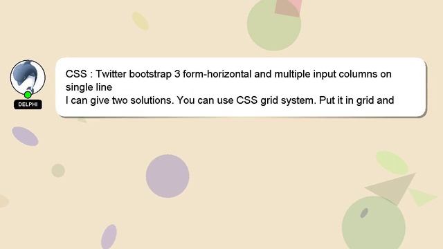 CSS : Twitter bootstrap 3 form-horizontal and multiple input columns on single line смотреть онлайн
