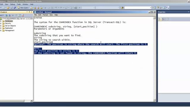 SQL CHARINDEX Function - how to use CHARINDEX Function смотреть онлайн