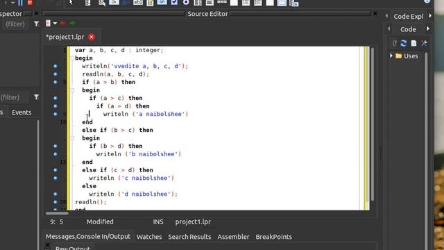 Вложенные Условные операторы IF варианты форматирования Pascal смотреть онлайн