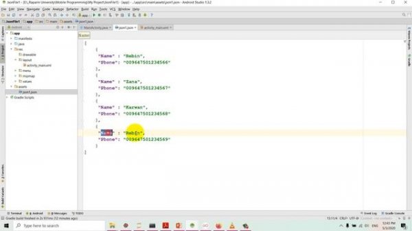 Json (Load & search Json file & view in ListView) in Android Studio