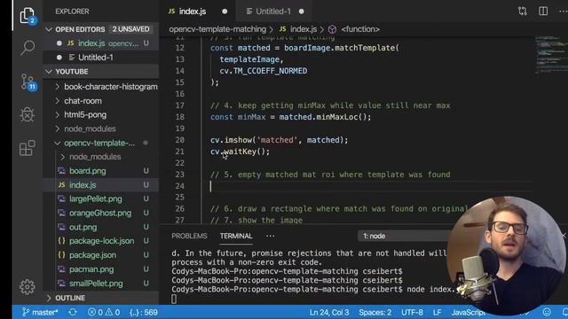 How to find PAC-MAN using TEMPLATE MATCHING with JAVASCRIPT смотреть онлайн