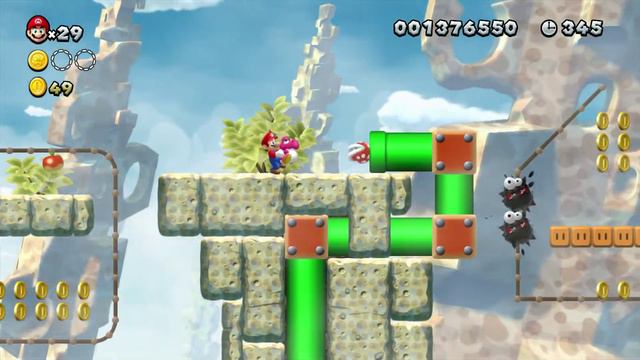 New Super Mario Bros. U - Rock Candy Mines 1 - Fuzzy Clifftop (1080p HD) [Gameplay Walkthrough] смотреть онлайн