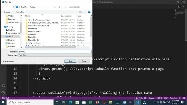 Simple JavaScript Program To Print A Webpage With HTML and CSS. смотреть онлайн