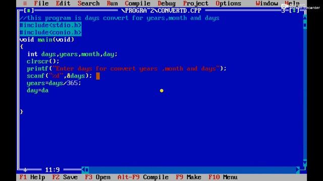 how to calculate days for years, month, days in C-LANGUAGE CODING | #11 смотреть онлайн